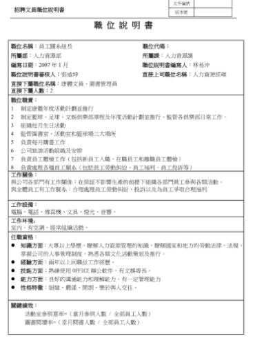 工作說明書格式